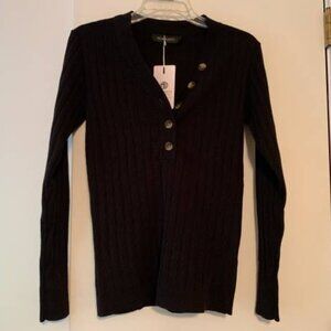 NWT Women's Size Small Black Long Sleeve Sweater by Merokeety